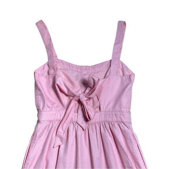 Madewell Pink Button Down Fleur Bow Back Midi Dress Womens US 4 - Picture 7 of 9